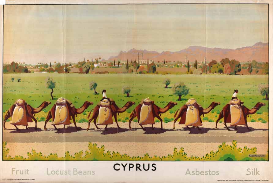 Cyprus, fruit, locust beans, asbestos, silk